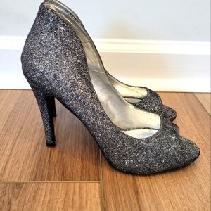 Caparros Glitter Peep Toe Pump Heels size 7.5